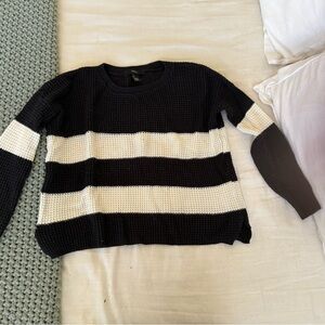 F21 Black and White Striped Sweater